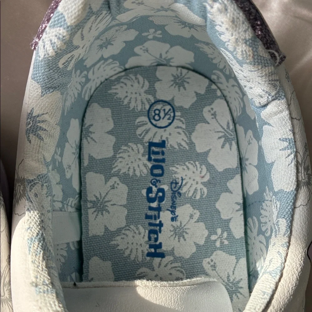 Disney Women's Stitch White and Lavender Sneakers - Picture 4 of 6